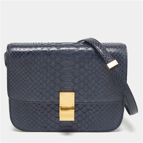 celine classic box navy blue|Celine purses blue.